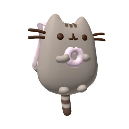 kawaii grey kitty pusheen cat backpack straps