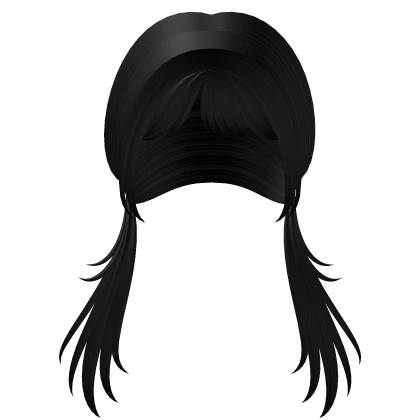 cute black kawaii wispy pigtails