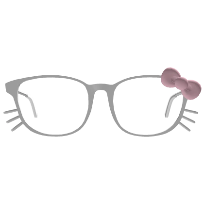 Kitty Pink Bow White Glasses