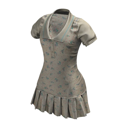 Pleated Tennis Dress (Beige)
