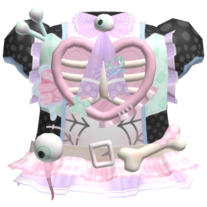 pastel goth harajuk creepycute heart ribcage dress
