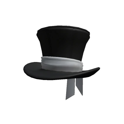 Black Tophat with White Ribbon