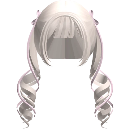 🤍 curly angel ribbon pigtails platinum blonde