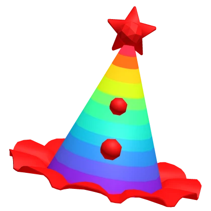Colorful Rainbow Clown Kidcore decora party hat