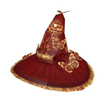 Enchanted Witch hat red/gold