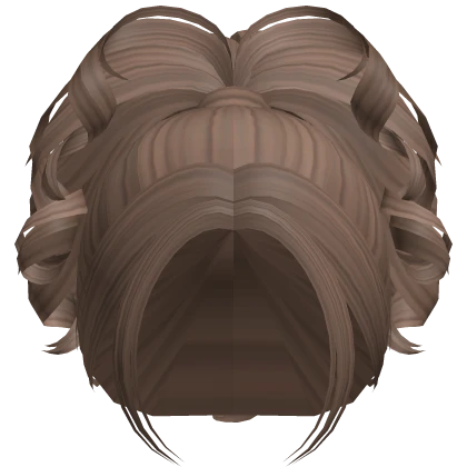 Brown Flowy Preppy Baddie Curly Ponytail Hair