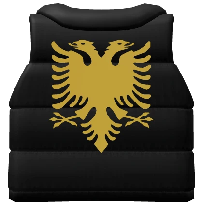 Albanian Puffer Vest Gold n Black 