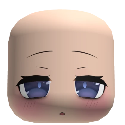 Sleepy Mita Tired Face Head Blue Eyes Doll - Skin