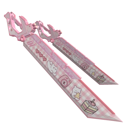 [3.0] Pastel Pink Cute Kawaii Cyber Dual Sword