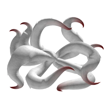 White Nine Kitsune/ Kumiho Tails w Red Tips