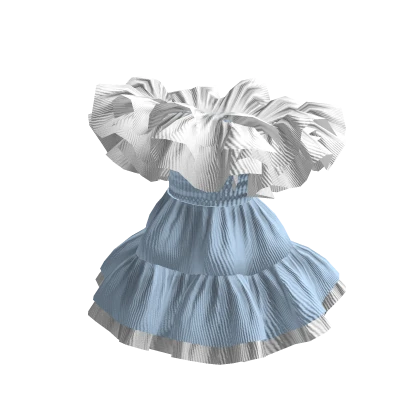 White Blue Mini Dress