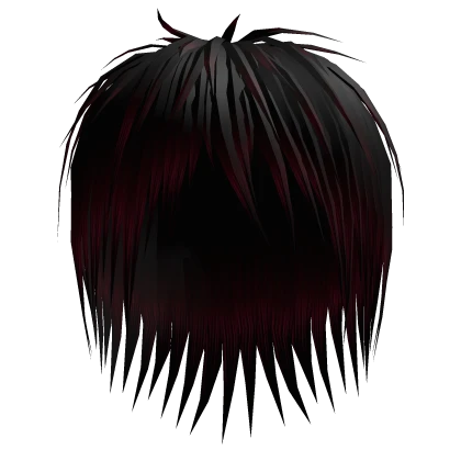 Black/Red Messy Vkei Emo Hair