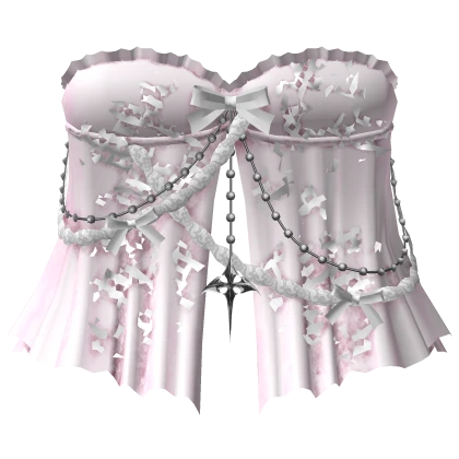 gothic split ruffle evade dress 3.0 baby pink