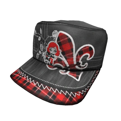 Gothic/Mall Goth Cap | Red Plaid & Black