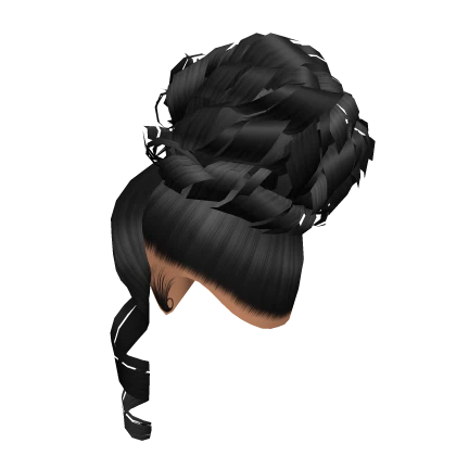 Messy Curly Updo W/ Side Bang [Black]