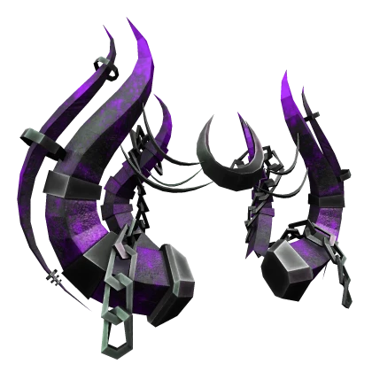 Dark Purple Grunge Moon Horns