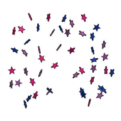 bi pride star aura confetti