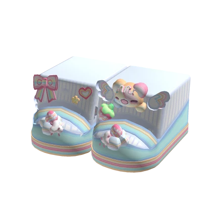 pastel decora kawaii kandi rainbow bear shoes