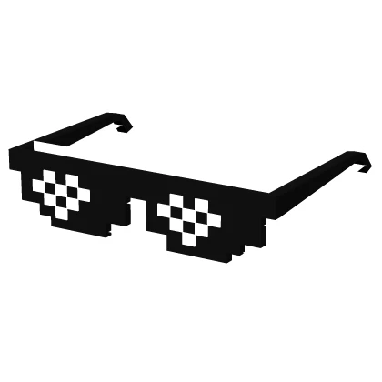 White Cartoony Cyber Pixel Sunglasses
