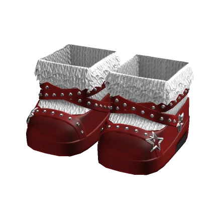 Dark Red Ruffled Doll Platforms 3.0
