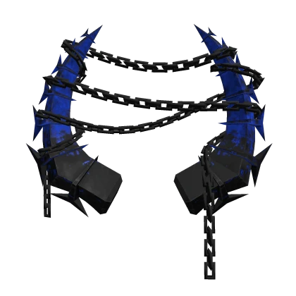[⌛] Sapphire Blue Goth Chainwrapped Horns [PBR]