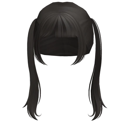 cute messy nerd pigtails in brown (back)