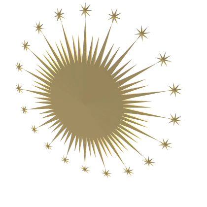 20-spikes Golden Halo with Stars