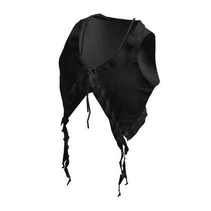Black Y2K Flowy Ruffle Halter Crop Top