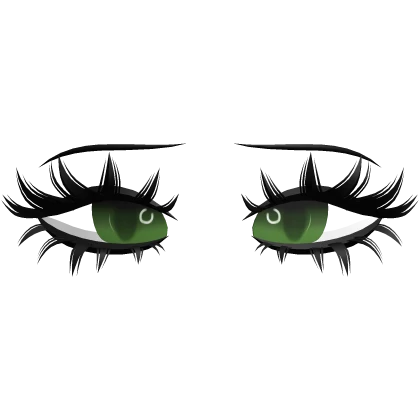 ♡ kawaii anime lashes w eyes (green 2)