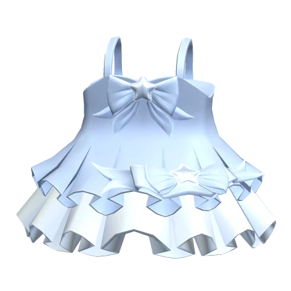 Kawaii Baby Blue Ruffled Bow Dress 3.0