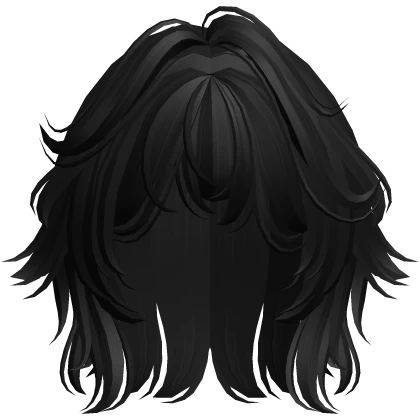 Cute Fluffy Anime Short Wolf Cut (Black)