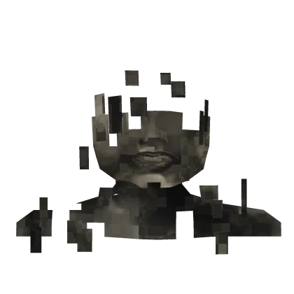 Weirdcore Creepy Glitch Pixel Statue Face