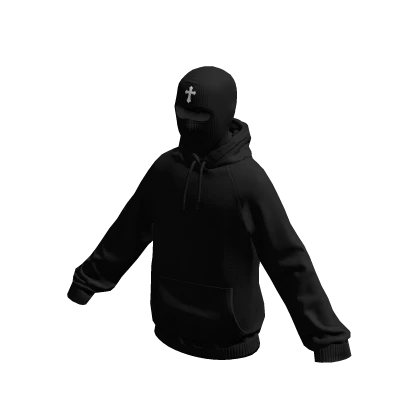 Black Hoodie w/ Cross Balaclava