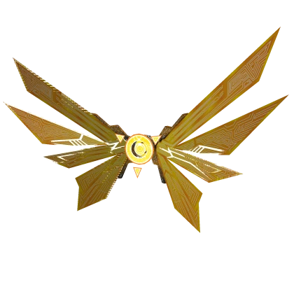 Glitching Orange Ancient Circuit Line Mecha Wings