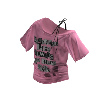 💗Y2K OFF-SHOULDER SHORT SLEEVE T-SHIRT_PINK