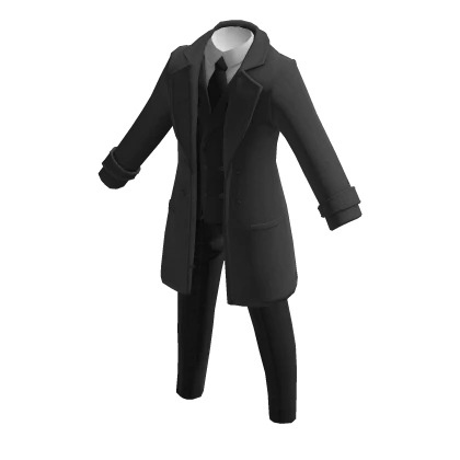 Grey Business Overcoat Suit Jacket w/ Slacks