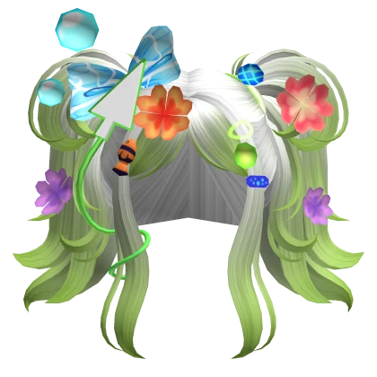 fruitger aero bubble white and green neon pigtails