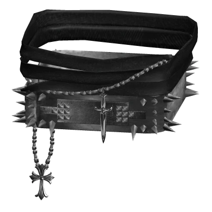 Black Right Shoulder Scarf Wrap Armor