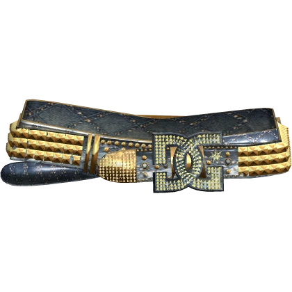 Y2K Studded Gyaru Rhinestone 2000s Belt Denim Gold