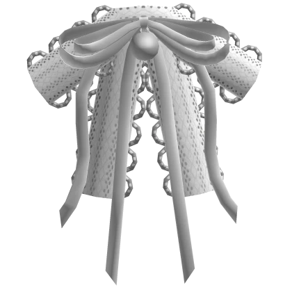 lace pearl bow clip / white