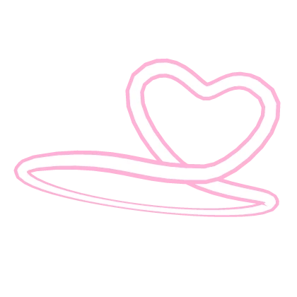 Cute Neon Pink Heart Halo Loop Knot