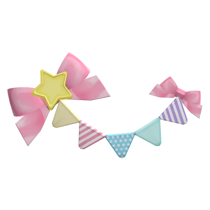 Decora Kawaii Cute Clown Party Flags w Star Bow