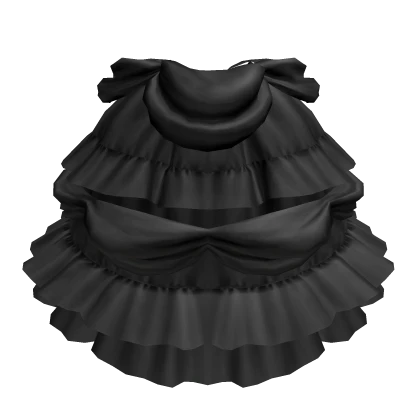 Ruffled Bustle Skirt in Black