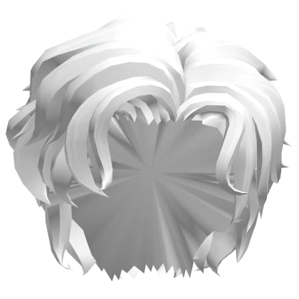 White Curly Parted hair