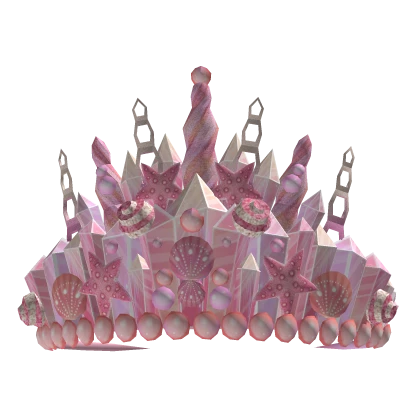 Crystal Mermaid Tiara in Pink Coral