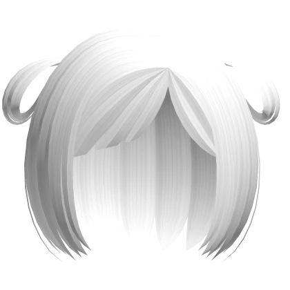 ♡꒰fluffy bob with loose buns in white꒱