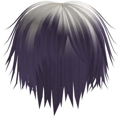 Messy Bangs 2 Tone Emo Hair Purple/White