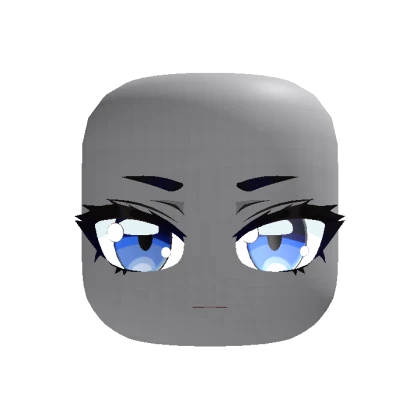 Cute Chibi Anime Face -  Blue