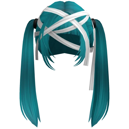 Neat Ponytails w/ Head Bandages in Teal