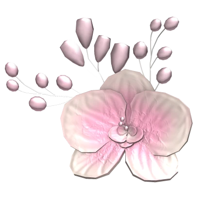 Pink Orchid Flower Hairclip With Pearls